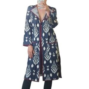 Antthony Original sweater duster knit cardigan open front jacquard Aztec size XS